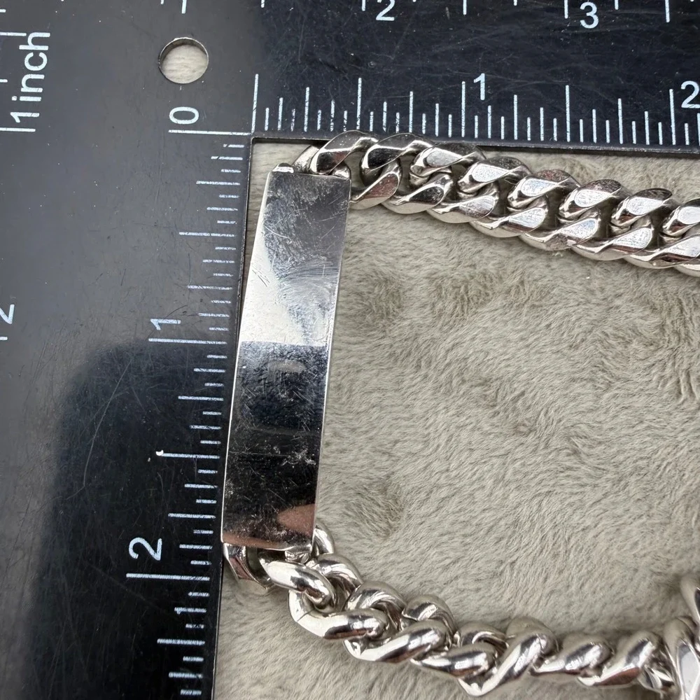 Vintage ID Bracelet Silver Tone Adjustable Not Engraved 8.5